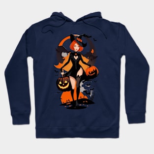 Enchanted Harvest: Witches' Pumpkin Gathering Halloween 🎃 Hoodie